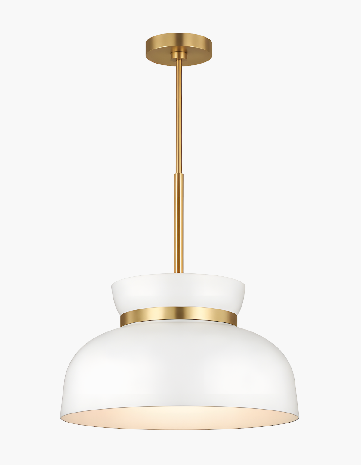 POTTER Small 1-Light Pendant - White & Satin Gold#Finish_White & Satin Gold