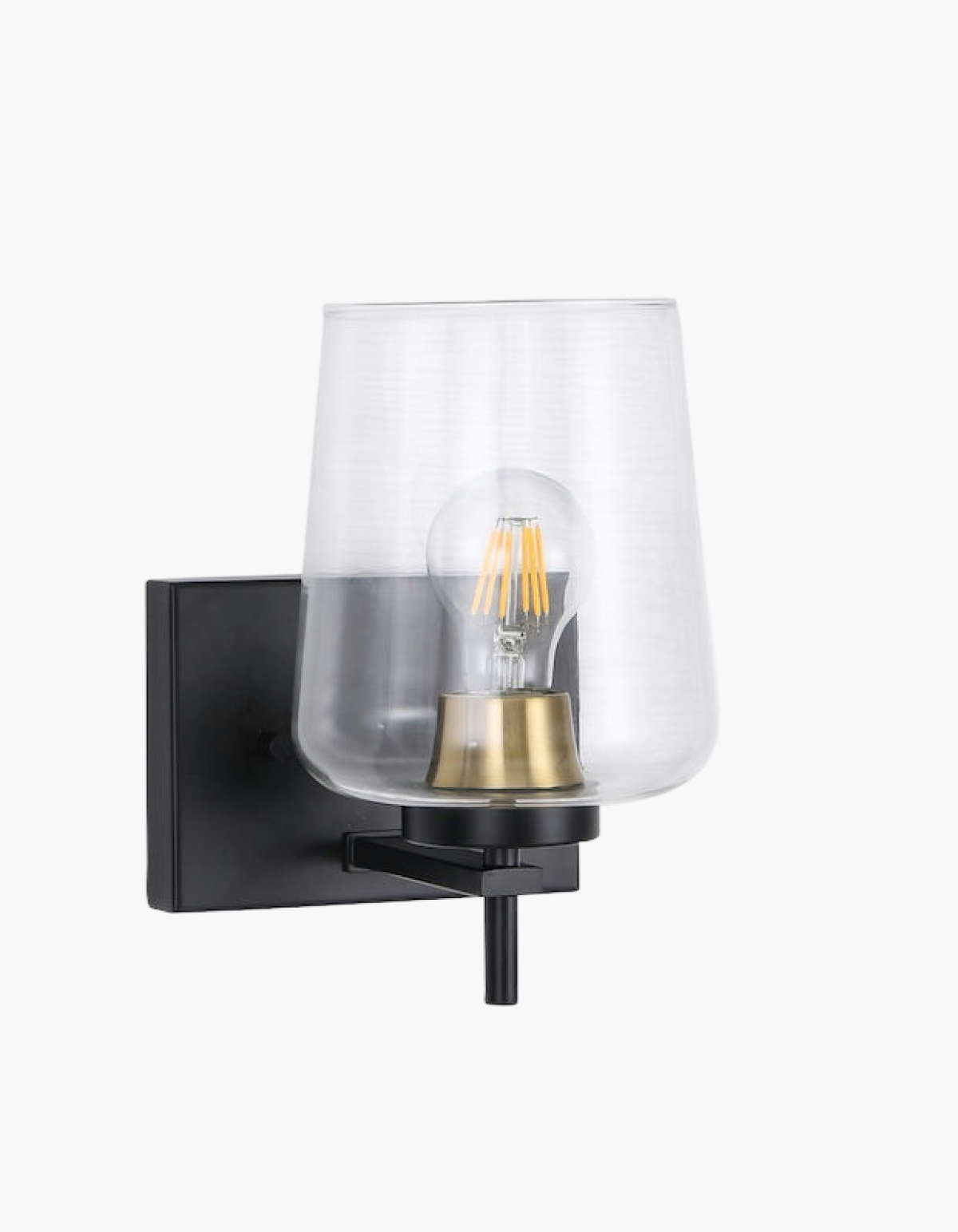Gila Hallway Wall Sconce - Black Finish, Clear & Blown Artisan Glass#Finish_Black Finish, Clear & Blown Artisan Glass