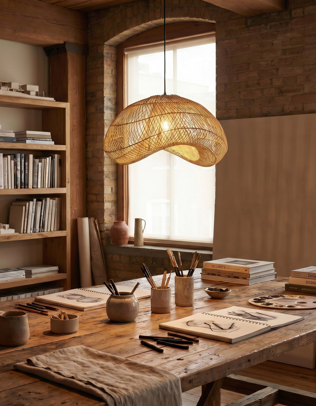 ISLA 1-Light 32" Pendant - Nature Rattan#Finish_Nature Rattan