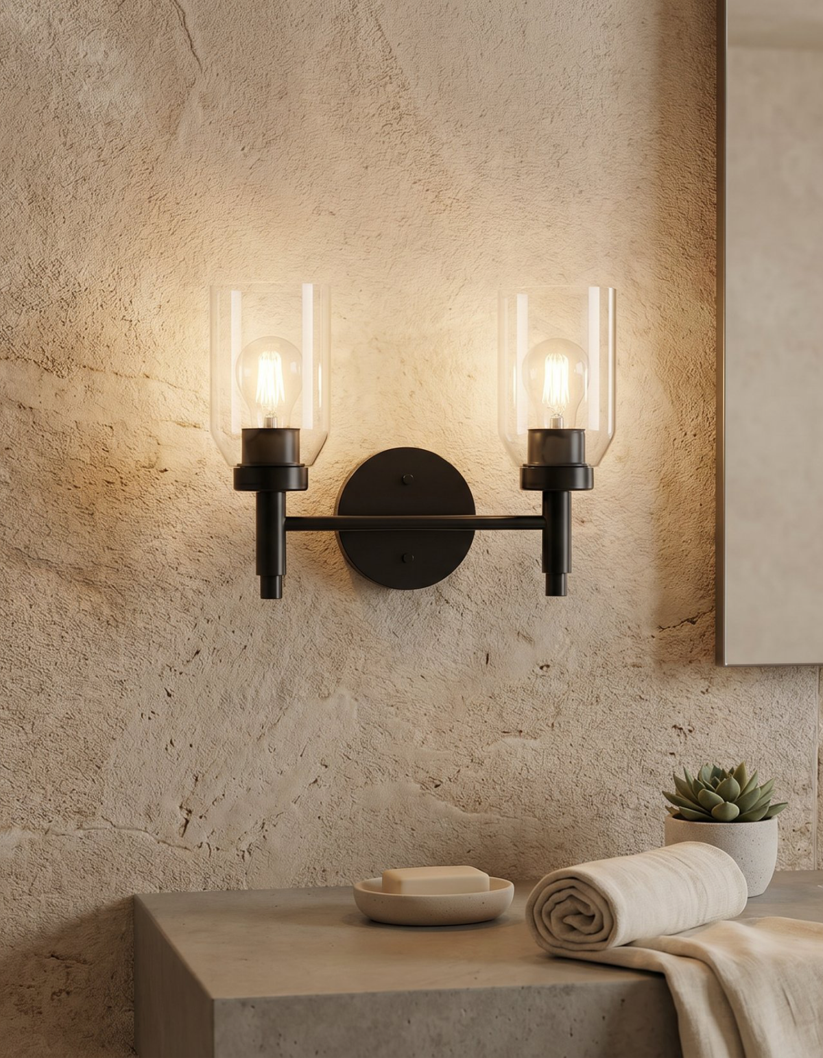 Kindle 2-Light Vanity Light - Black#Finish_Black