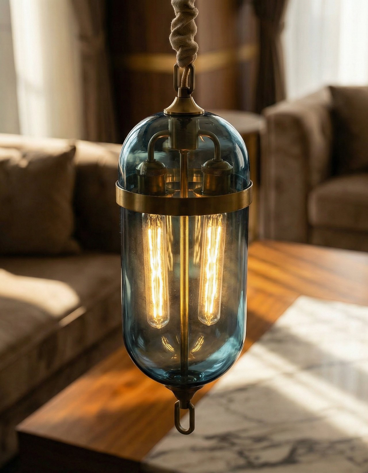Calder 20-in. Kitchen Pill Pendant - Tinted & Blown Artisan Glass#Glass_Tinted & Blown Artisan Glass