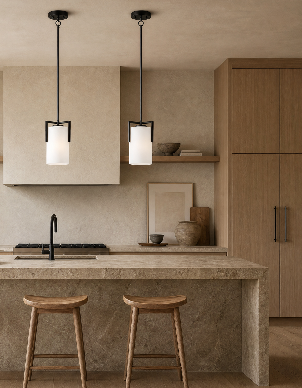Bella Single Pendant - Black#Finish_Black