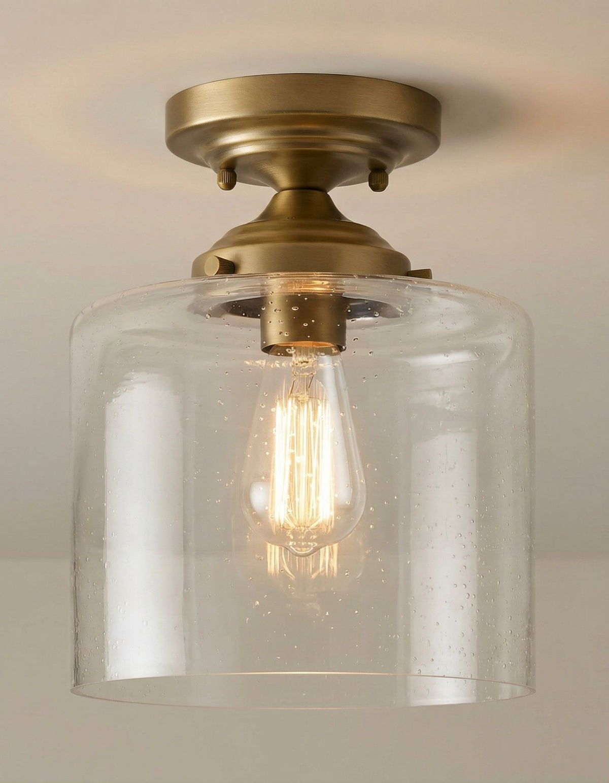 Cardinal 11-in. Semi-Flush Mount - Satin Gold#Finish_Satin Gold