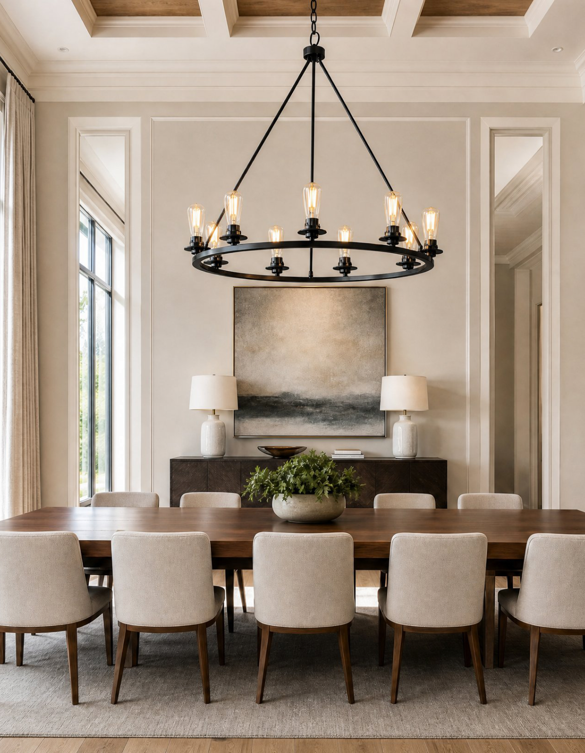 Foundry 9-Light Chandelier - Black#Finish_Black