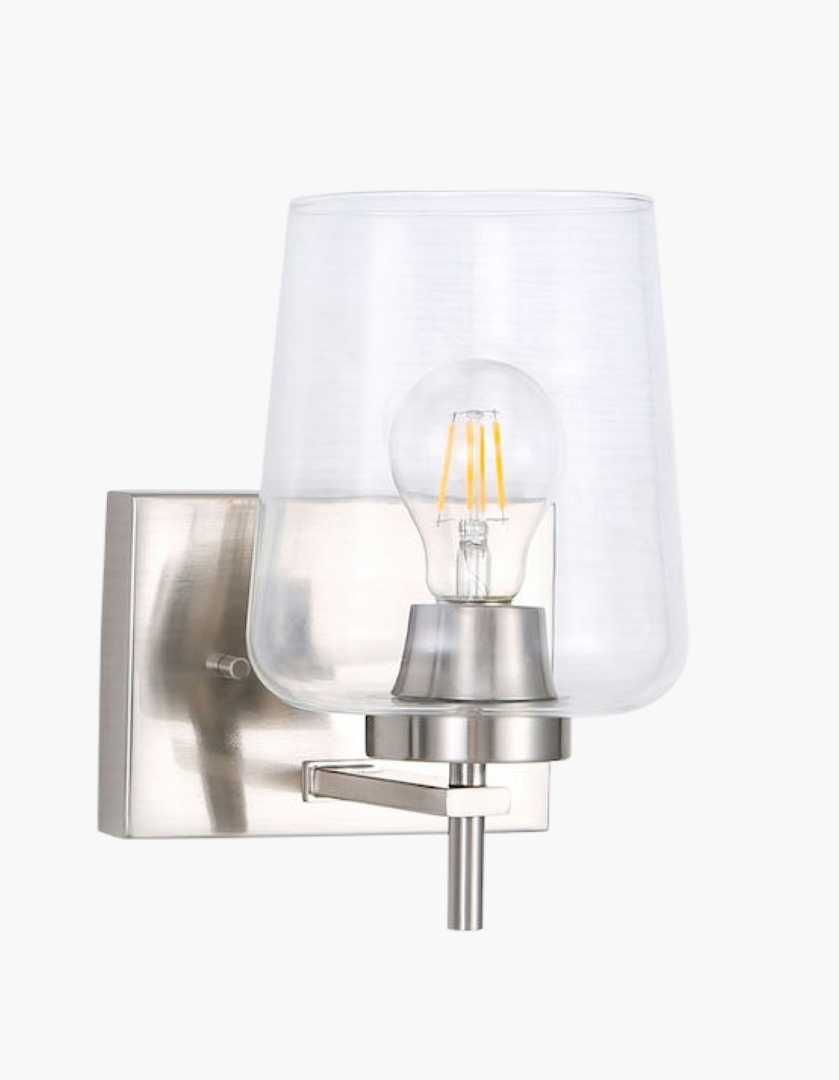 Gila Hallway Wall Sconce - Brushed Nickel Finish, Clear Glass#Finish_Brushed Nickel Finish, Clear Glass