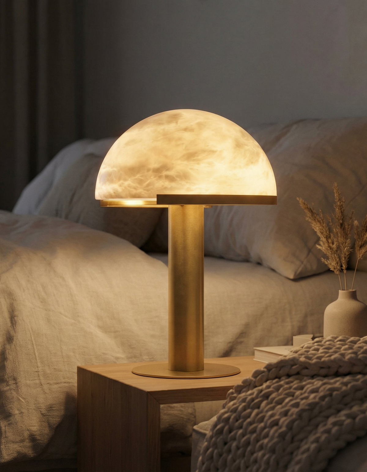 ALBA Indoor Table Lamp - Satin Brass#Finish_Satin Brass